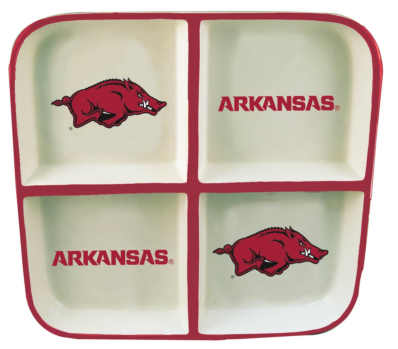 The Memory Company NCAA 4 Section Square Ceramic Tray